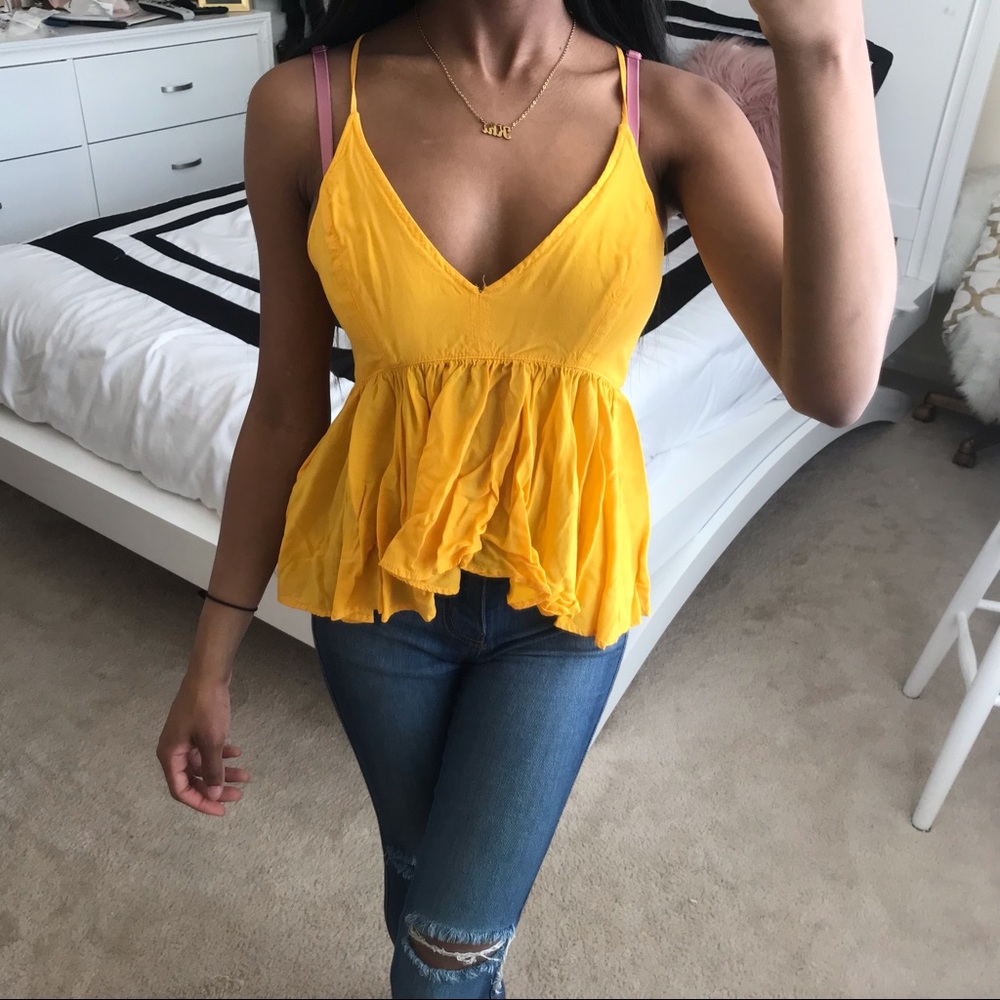 Express yellow dress tank top